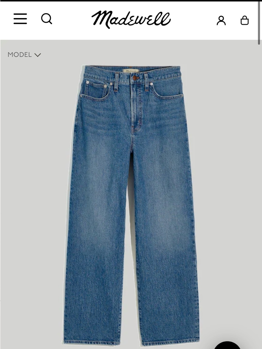 Madewell High-Rise Wide Leg Crop Jeans in Medium Blue